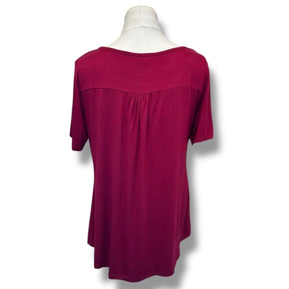 U.Vomade Women’s Short Sleeve Summer Tunic, Red, Size 1X - Picture 4 of 9